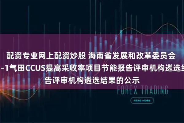 配资专业网上配资炒股 海南省发展和改革委员会 关于东方1-1气田CCUS提高采收率项目节能报告评审机构遴选结果的公示